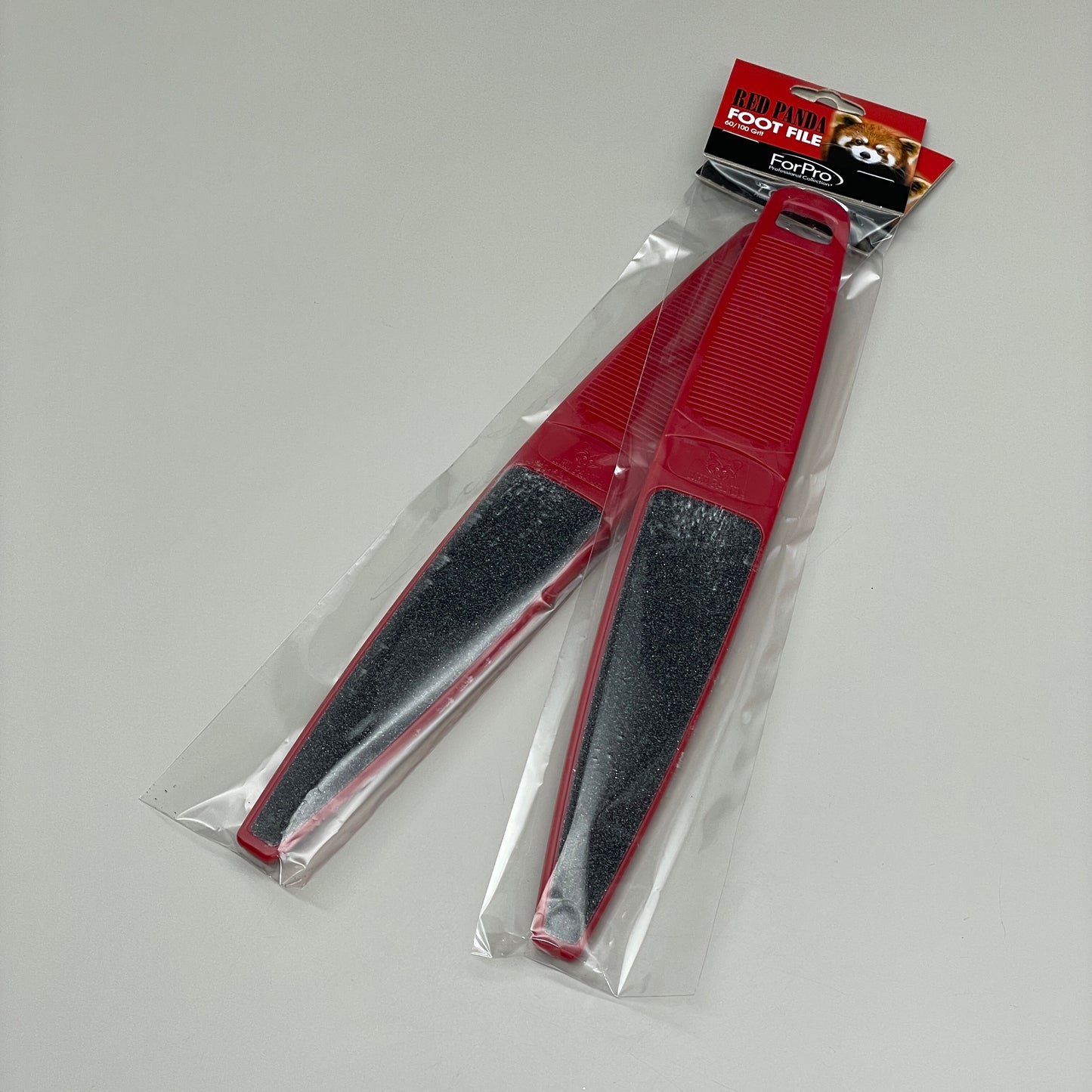 FORPRO (2 PK) Red Panda Foot File Double-Sided Pedicure File for Feet & Heels 60/100 Grit