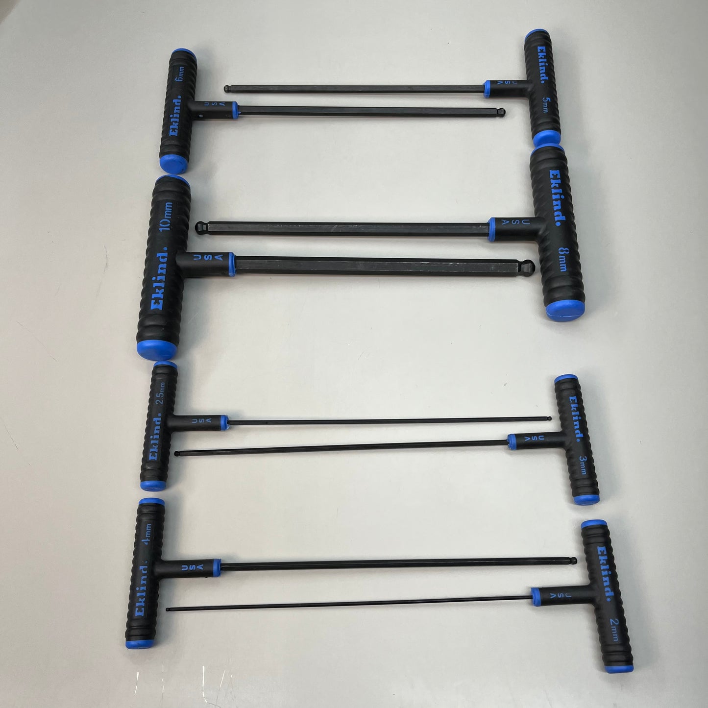EKLIND Set of 2! Hex-Power-T 8 Hex Keys 6"/150mm 9"/230mm Blue 64808 64608