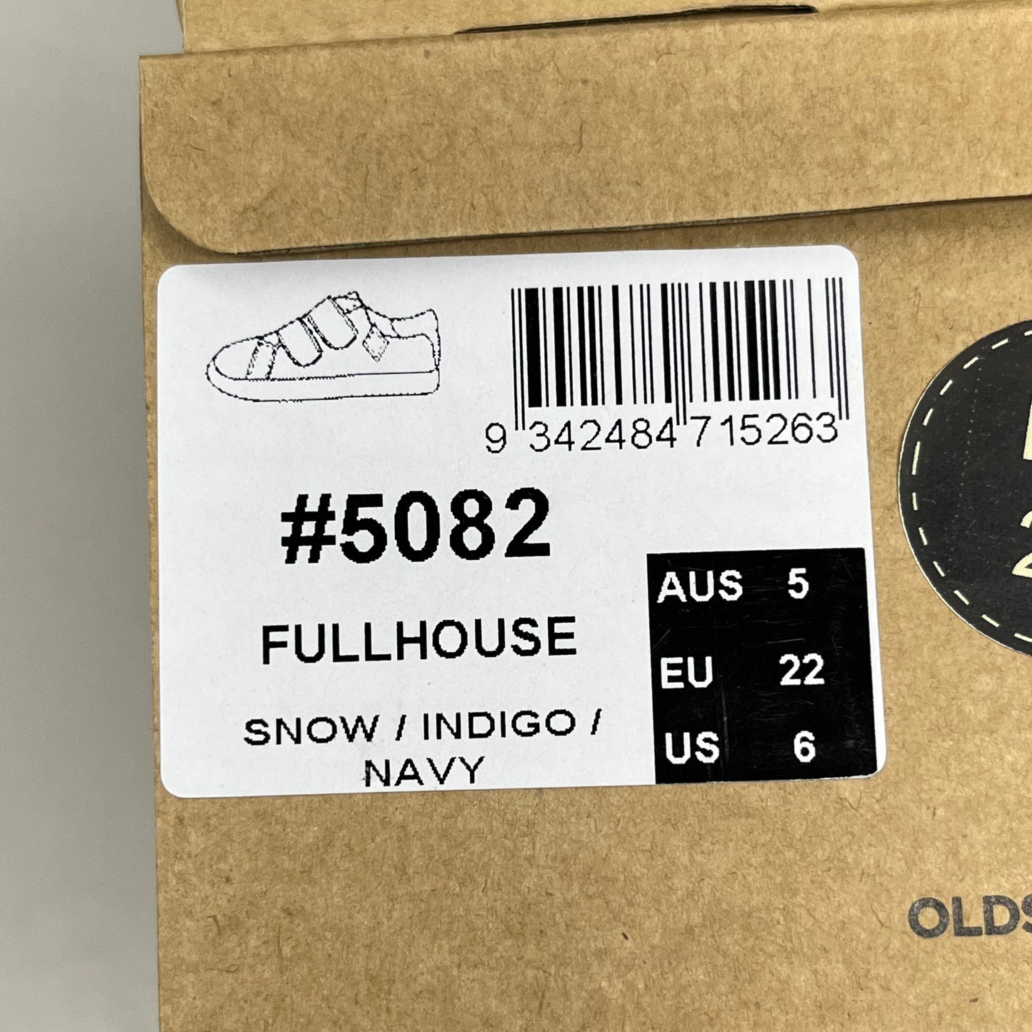 OLD SOLES Fullhouse Boys & Girls Leather Shoes Kid's Sz 6 EU 22 Snow / Indigo / Navy #5082
