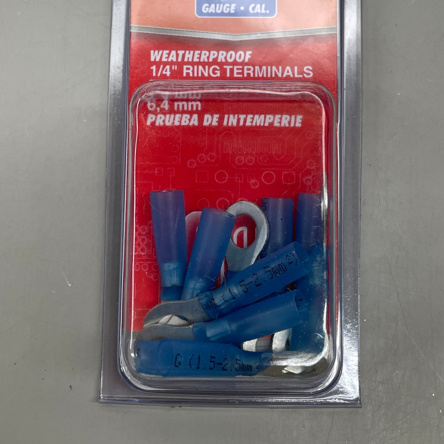 DORMAN (3 PACK) Weatherproof Ring Terminals Blue 1/4" 85210