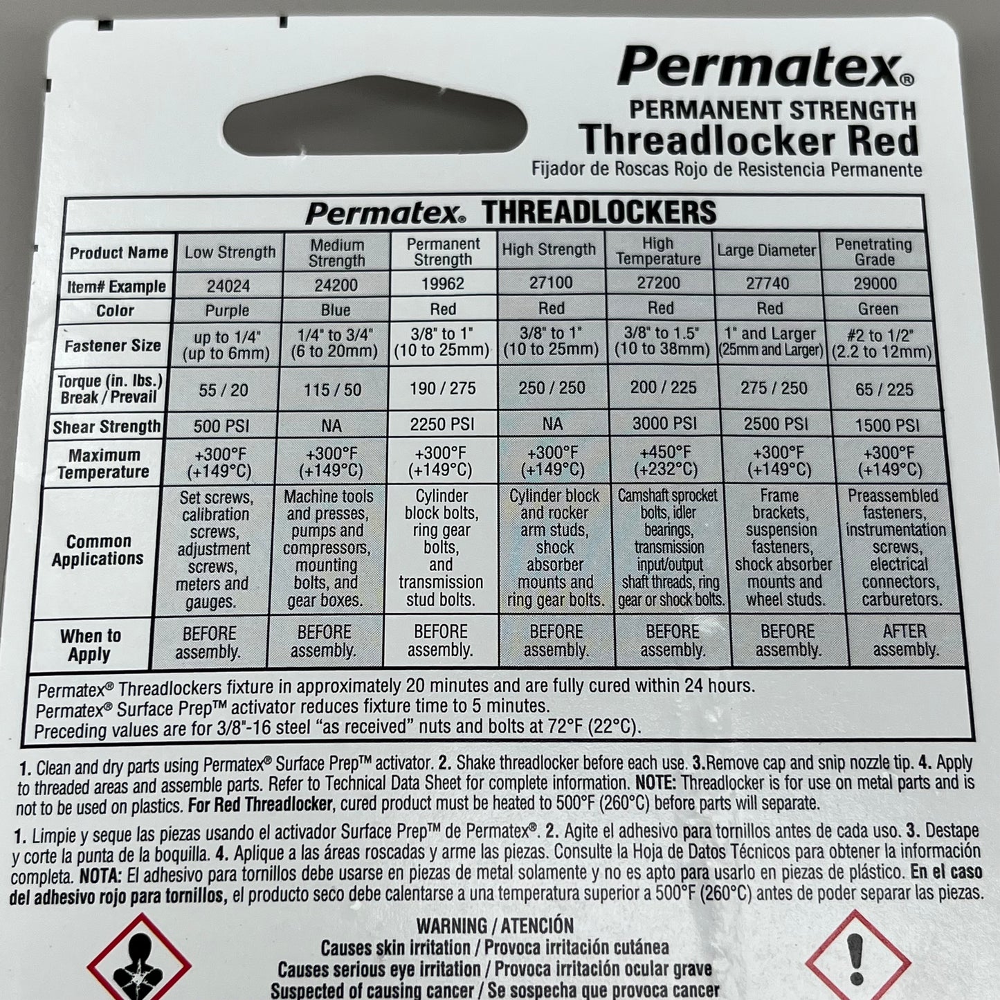 PERMATEX 2-PACK! Threadlocker Red Permanent Strength 3/8" - 1" 19962 .2oz (New)