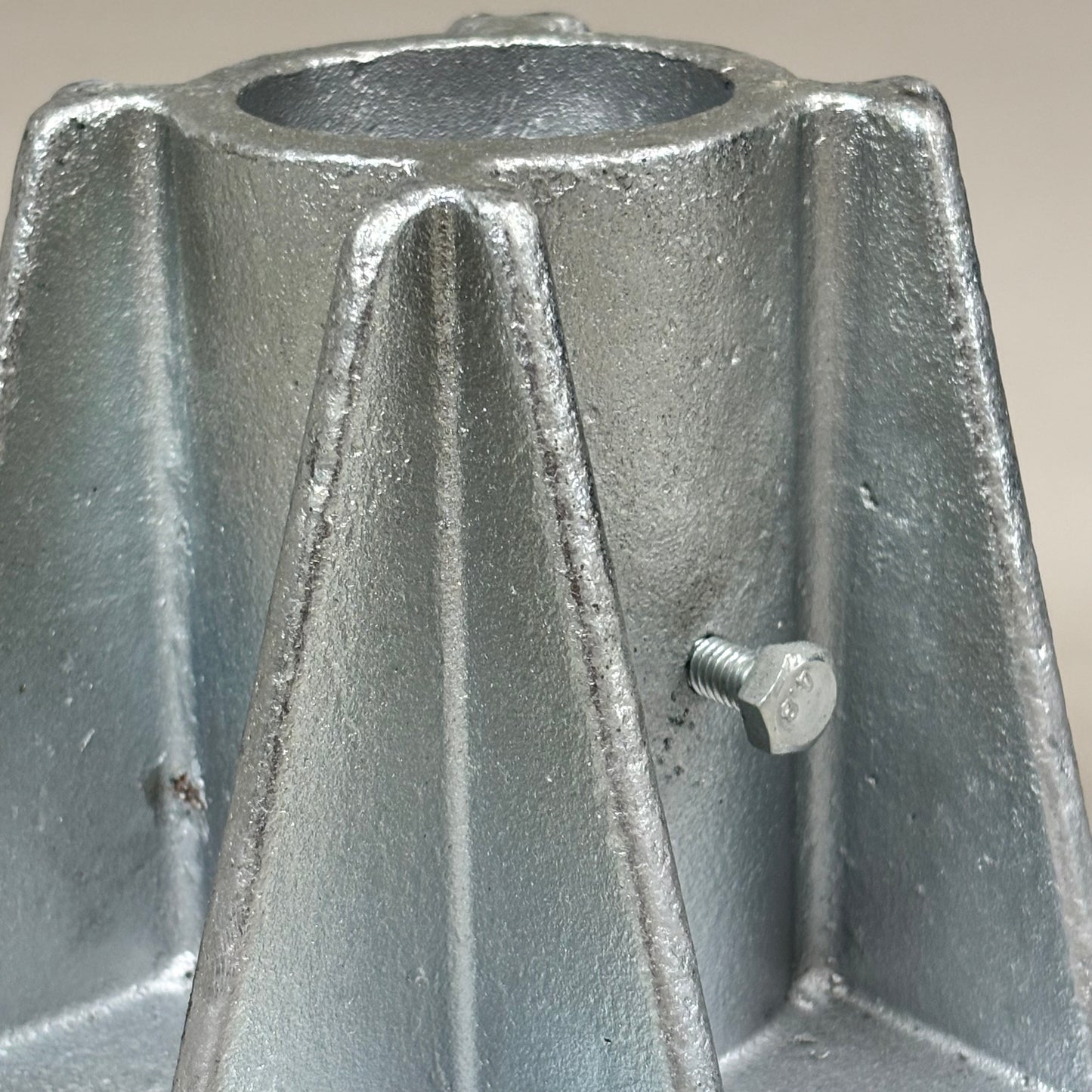 VESTIL (2 PACK) Steel Pipe Safety Railing Cast Steel 5"x4" w/ 2" Socket Hole Silver