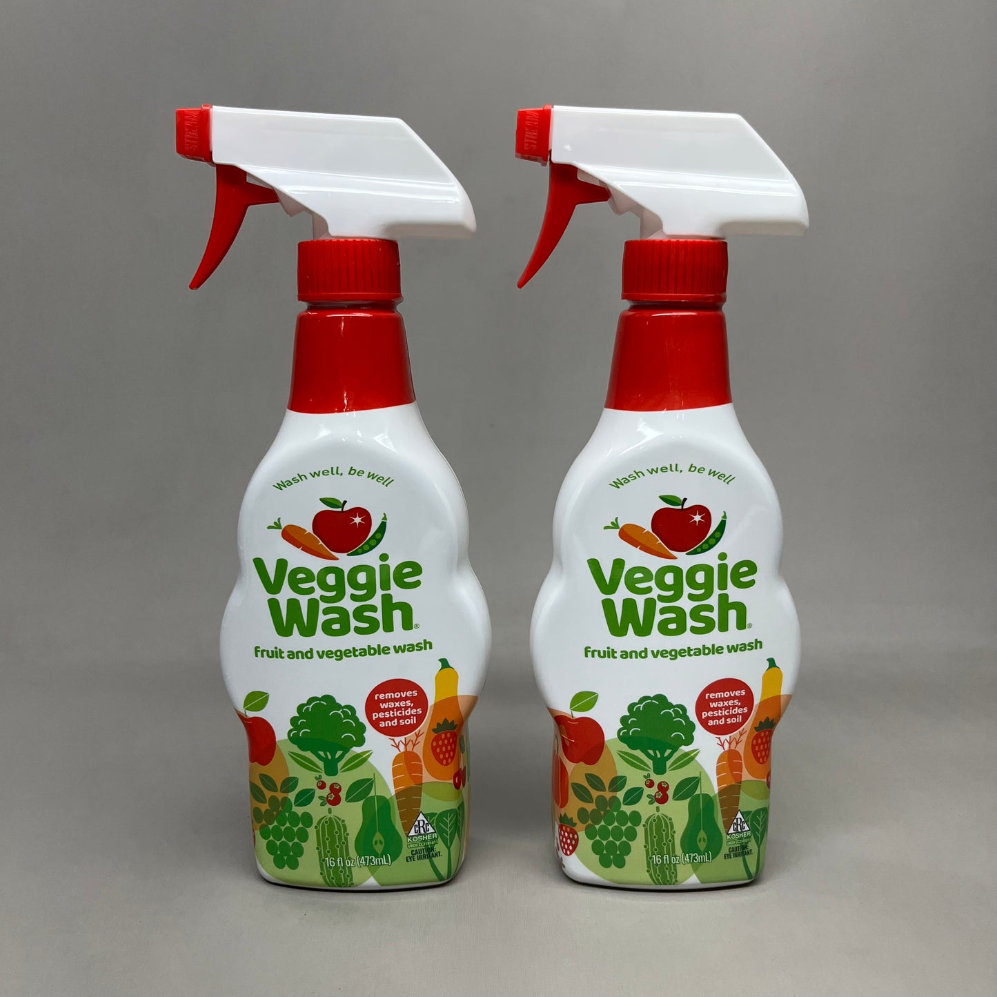 VEGGIE WASH 2-PACK! Fruit and Vegetable Produce Wash Soap 16 fl oz. E R81111 (New)