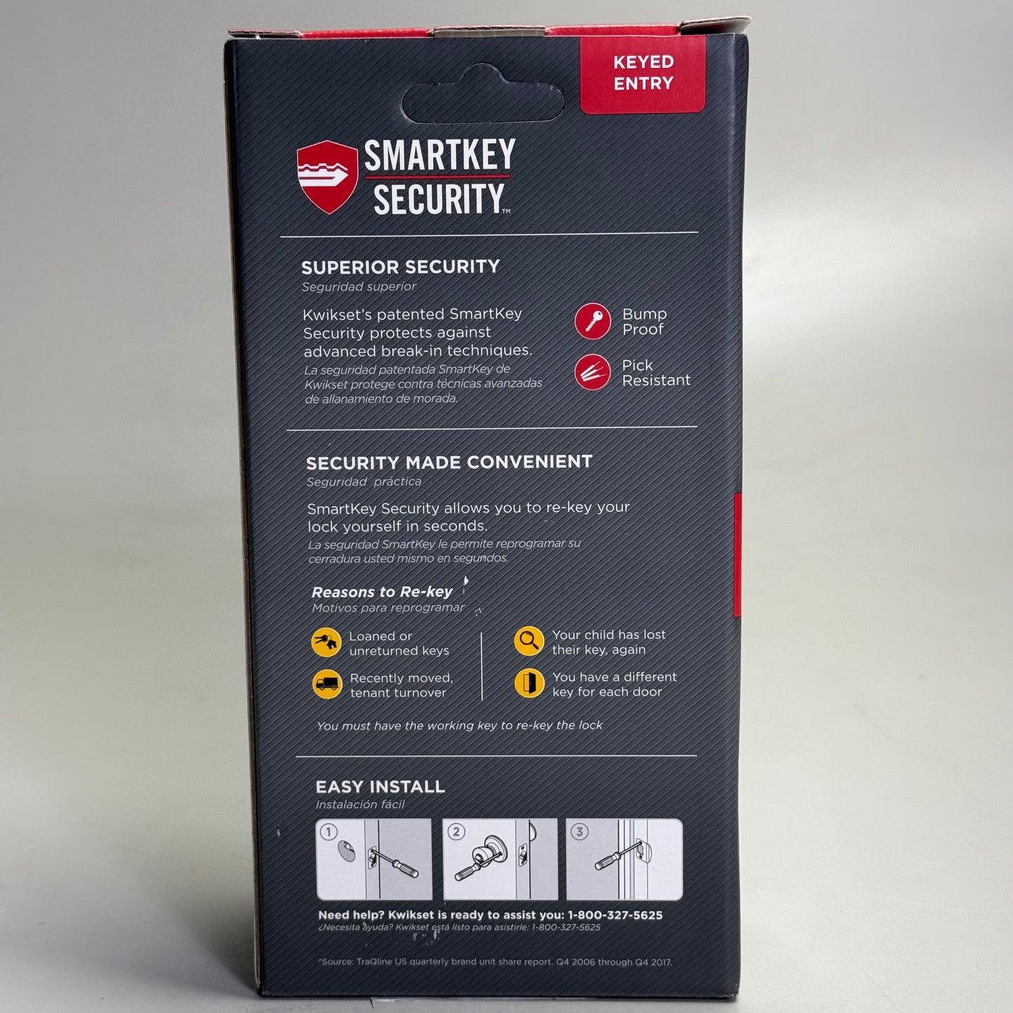 KWIKSET Door Knob Keyed Entry w/ Microban Polished Brass 97402-734