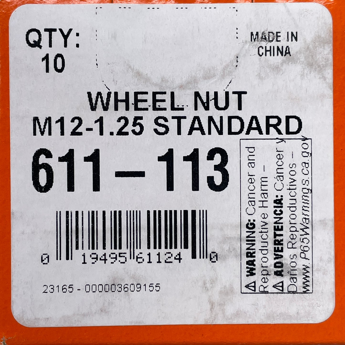 DORMAN (10 PACK) Chrome Steel Wheel Nuts 611-113