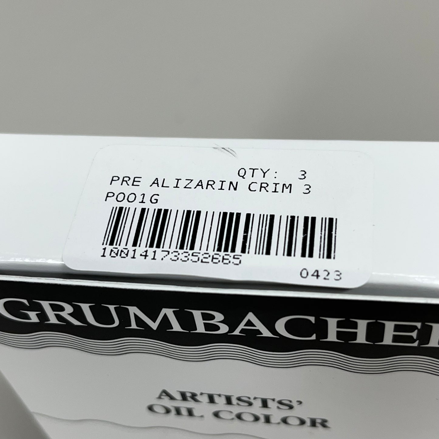 GRUMBACHER 3-PACK! Oil Paint Pre Alizarin Crimson 1.25 fl oz / 37 ml POO1G (New)