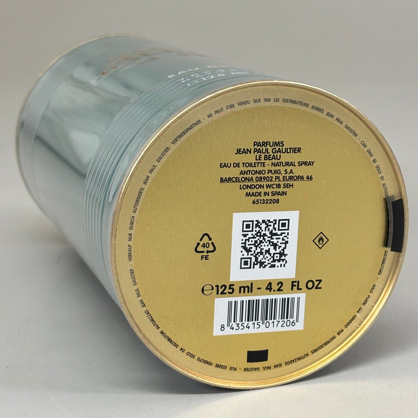 JEAN PAUL GAULTIER "Le Beau" Parfum Woody Aromatic Eau De Toilet 4.2 fl oz