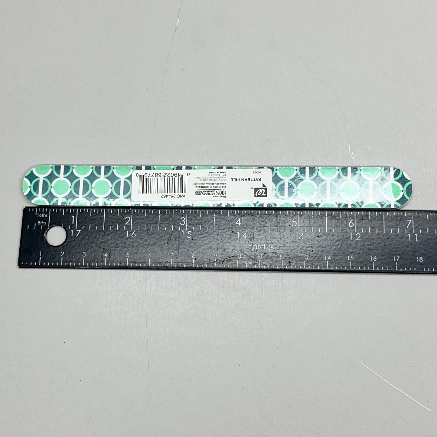 ZA@ WALGREENS (4 PACK!) Pattern Nail File 7" Green Circles WIC 254462 C