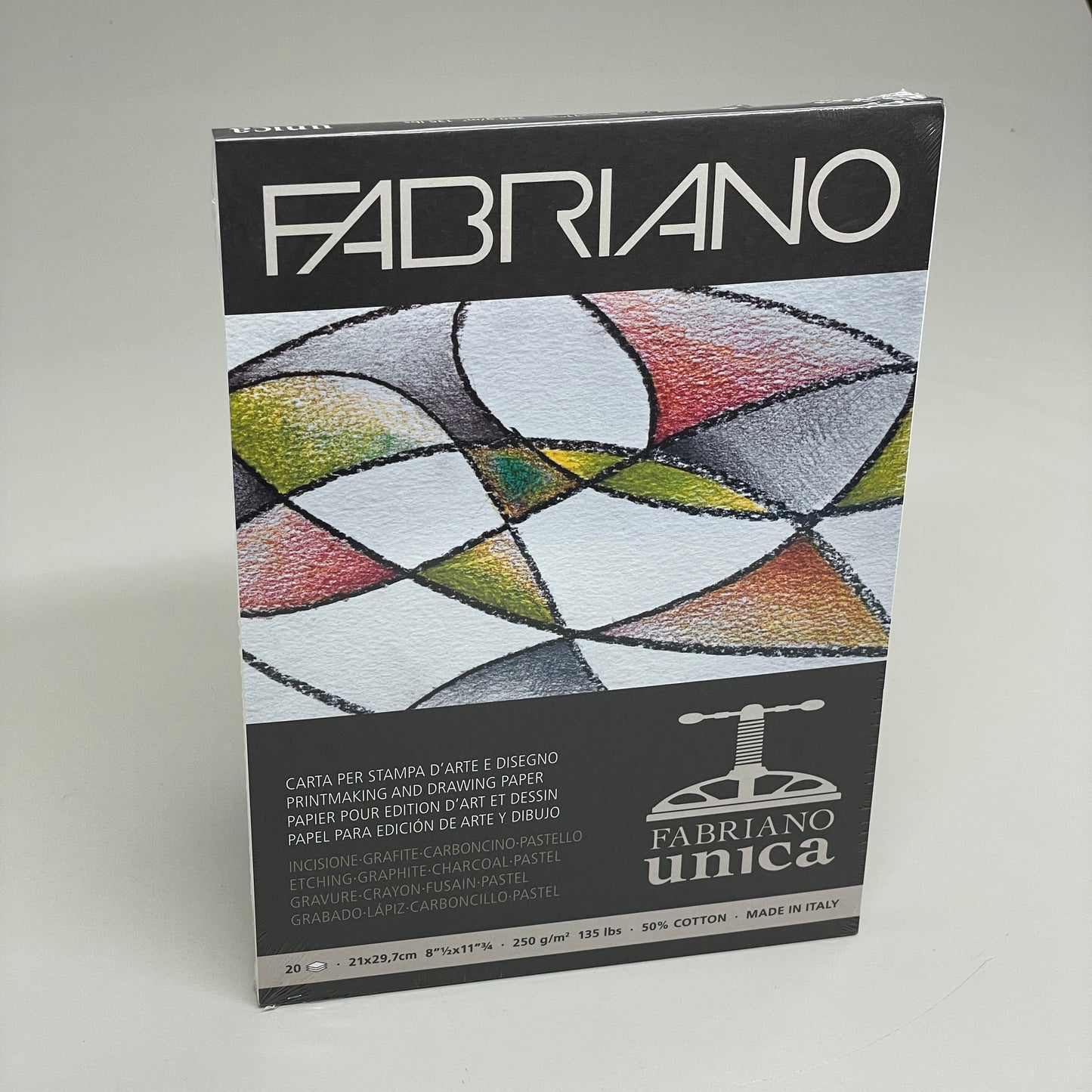 FABRIANO (5 PK) Unica Bianco Paper Pad 20 Pages 8.5"x11.75 19100383