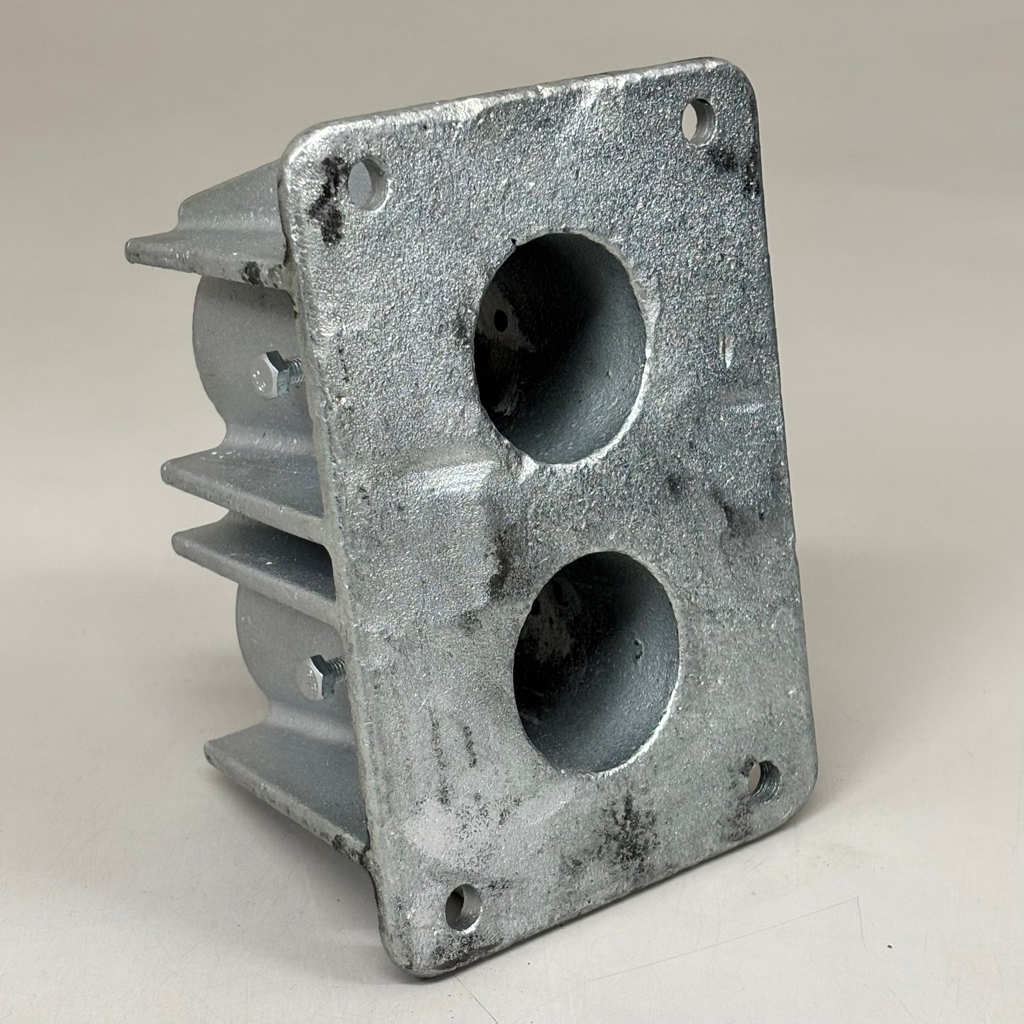 VESTIL Steel Pipe Safety Railing Double Socket Cast Steel 7"L x 5"W Unfinished