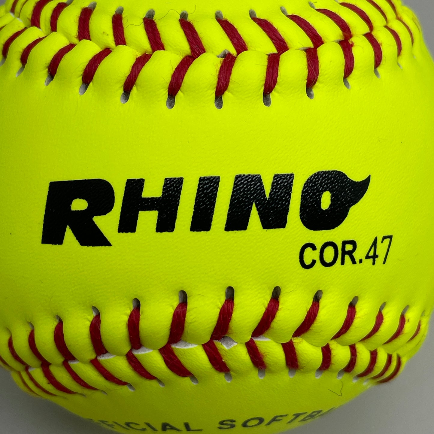 CHAMPION SPORTS (12 PK) Rhino Leather NFHS Softballs Optic Yellow 12" SB47NF