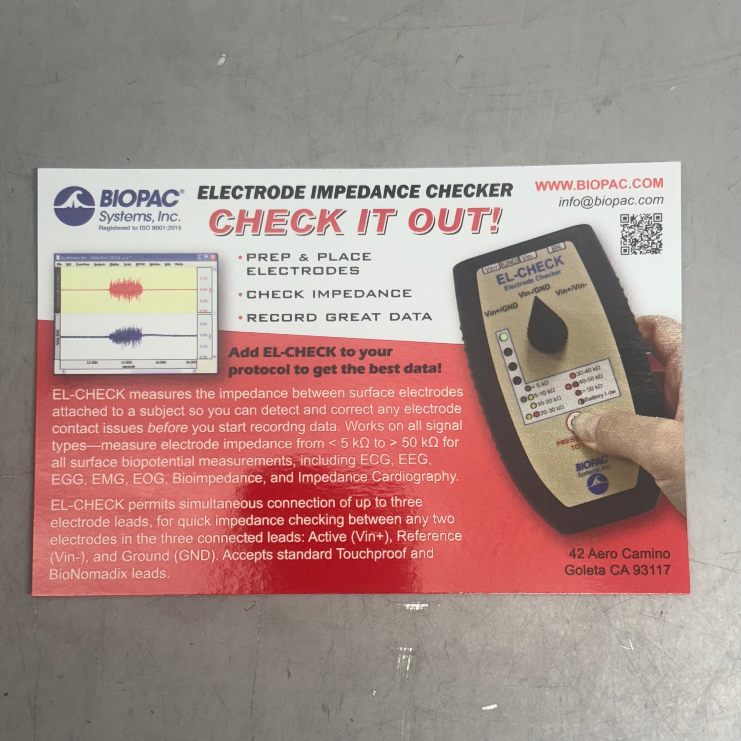 BIOPAC SYTEMS INC. () EDA Electrode 100 electrodes EL507A