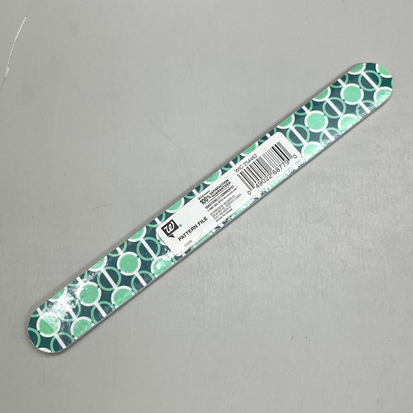 ZA@ WALGREENS (4 PACK!) Pattern Nail File 7" Green Circles WIC 254462 C