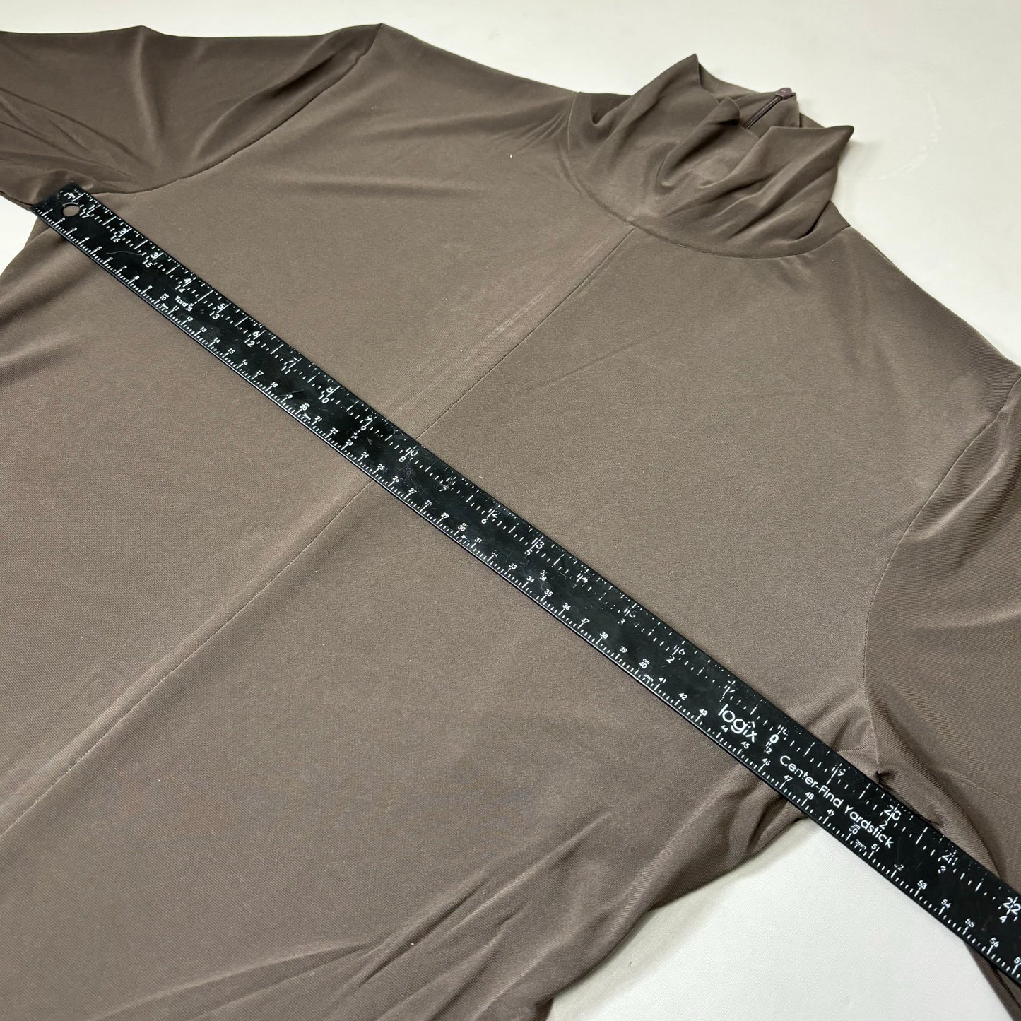 NORMA KAMALI Slim Fit Turtleneck Catsuit w/ Footsie Women's Sz XL/42 Chocolate