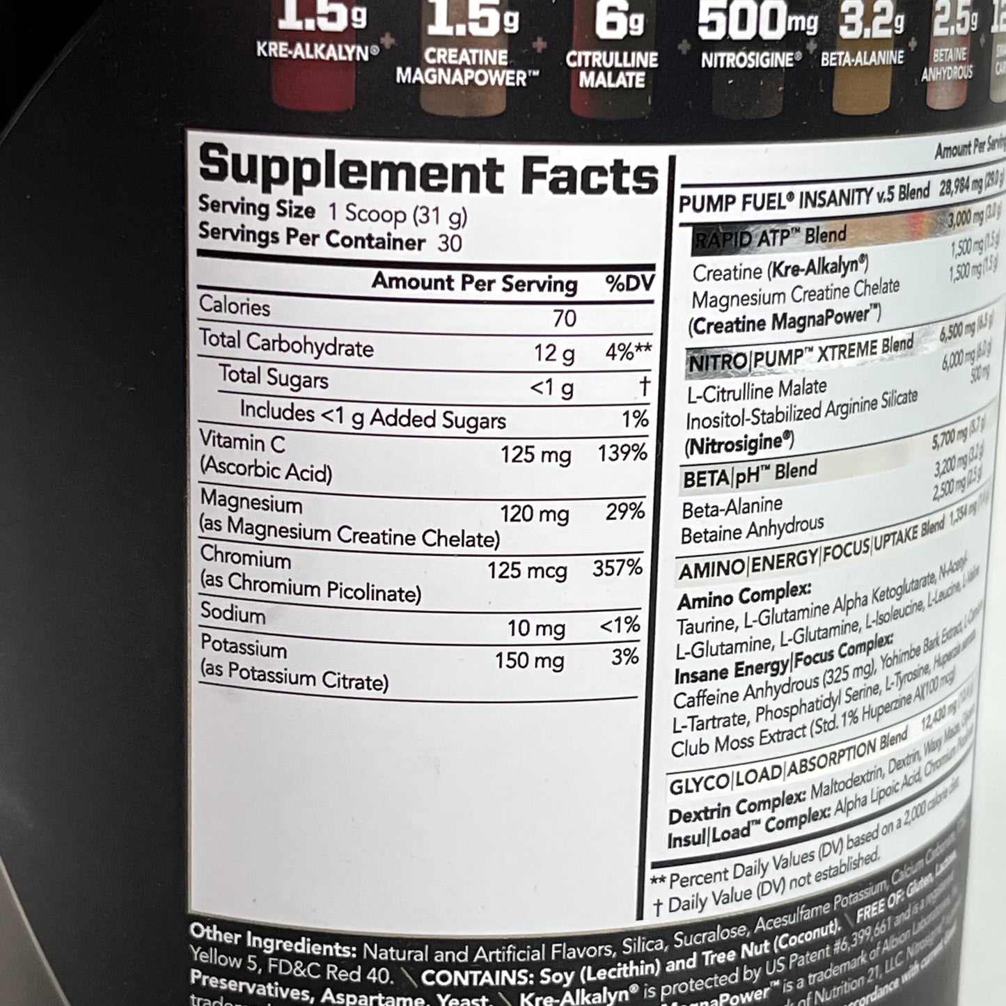 PMD Ultra Pump Fuel Insanity PreWorkout Miami Sunrise 930g Black Exp