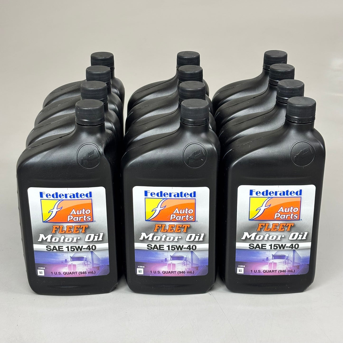 FEDERATED  (12 PACK, 1 QUART EACH) Heavy Duty Fleet Motor Oil SAE 15W-40  527-6405