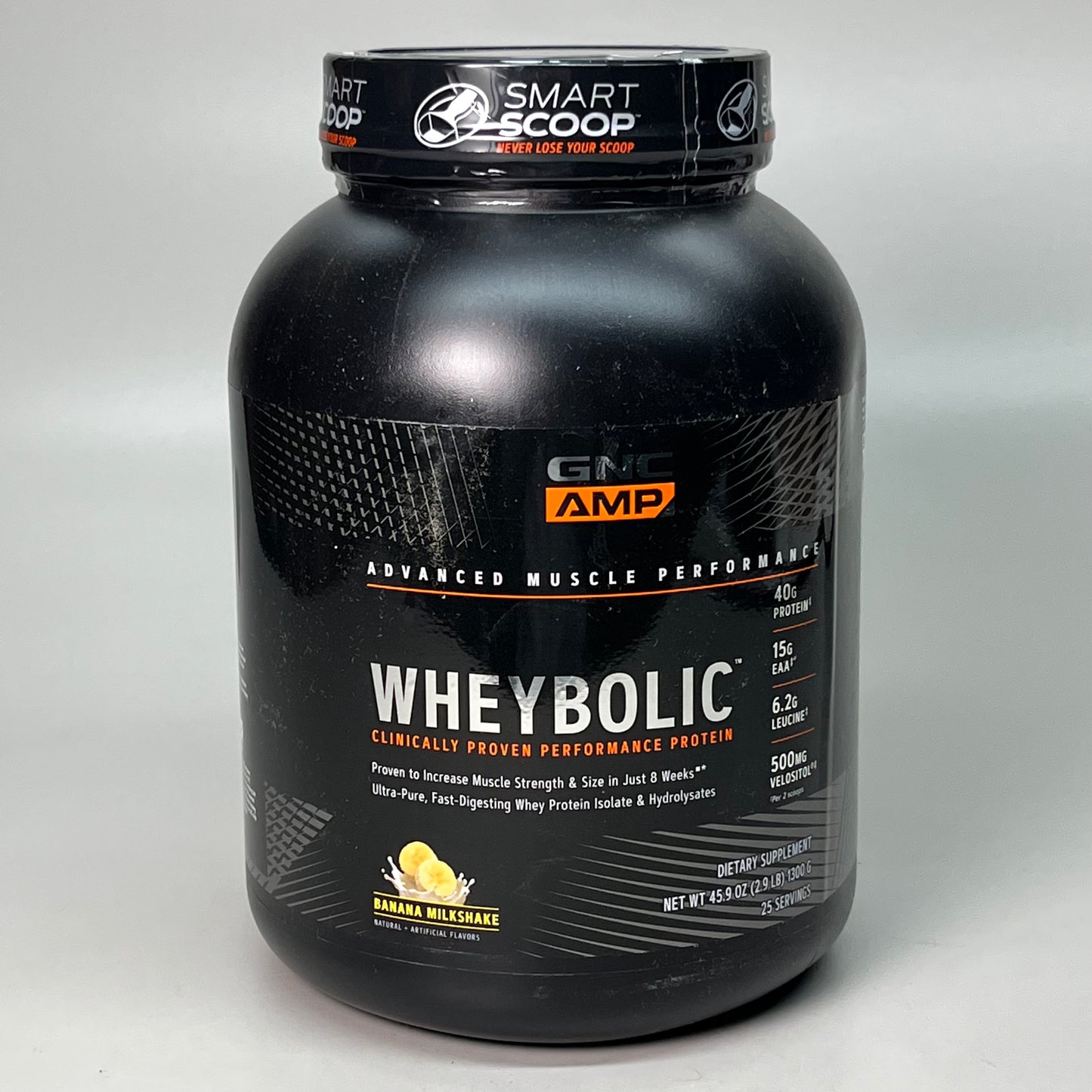 GNC AMP Wheybolic Muscle Performance Banana Milkshake 45.9 oz. 1300g 0