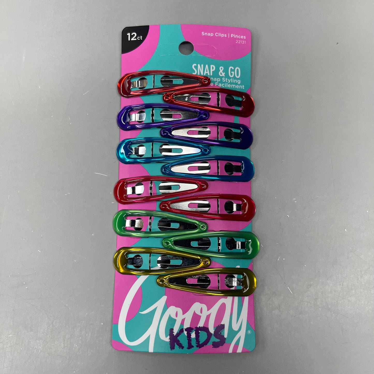 GOODY (6 PACK!) Girl's Snap Hair Clips Assorted Gel Colors 2" 3000663