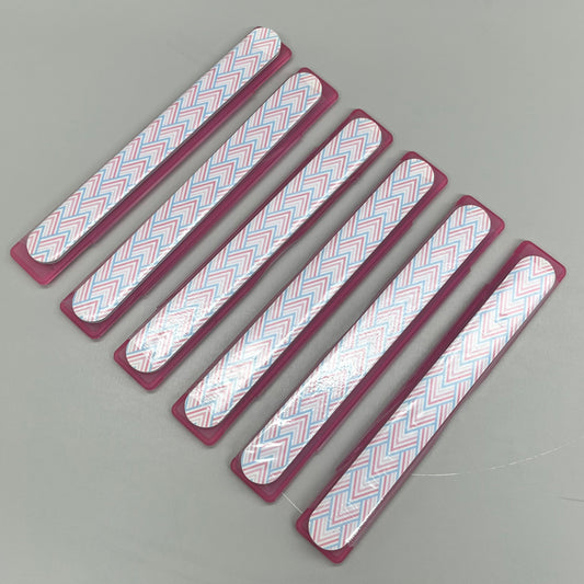 WALGREENS (6 PACK!) Nail File With Case 7 1/2" Pink Mountains WIC 924935