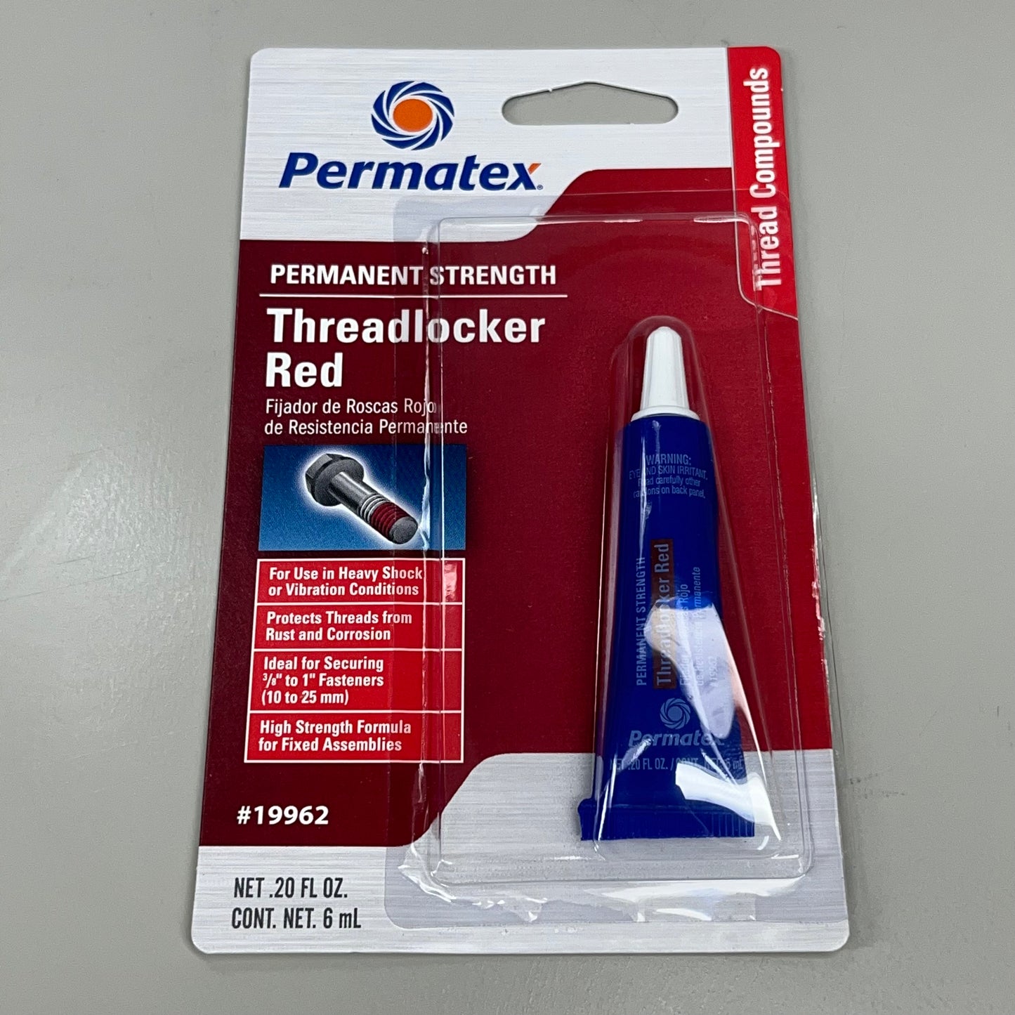 PERMATEX 2-PACK! Threadlocker Red Permanent Strength 3/8" - 1" 19962 .2oz (New)