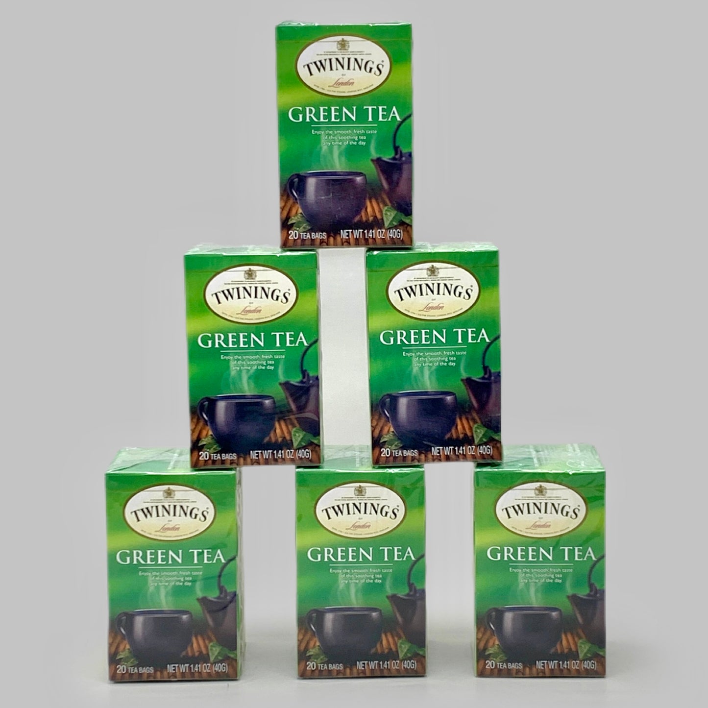 TWININGS (6 PACK) 120 Bags Pure Green Tea of London Best By 04/22/2025