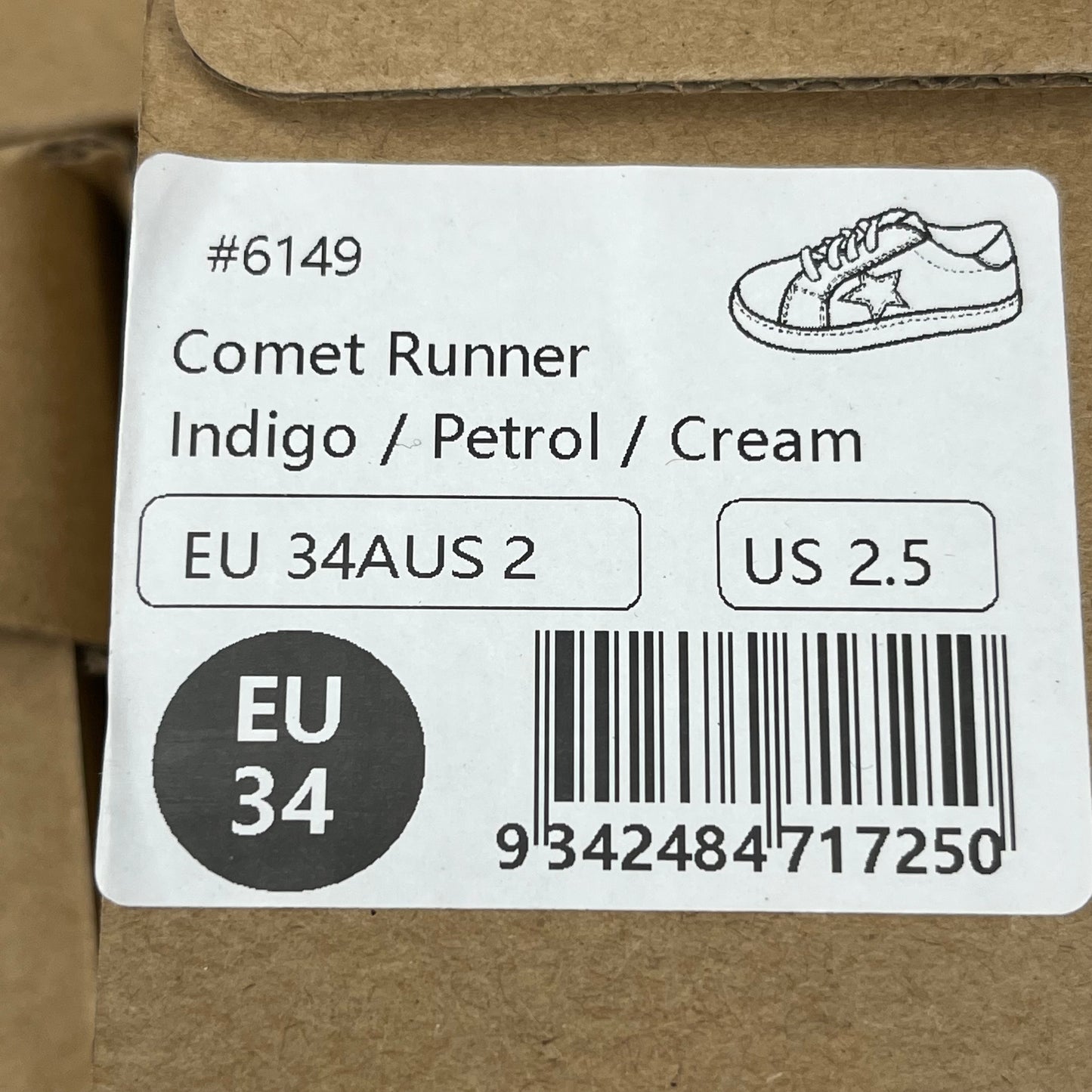 OLD SOLES Comet Runner Sneakers Kid’s Sz 34 US 2.5 Indigo/Petrol/Cream #6149