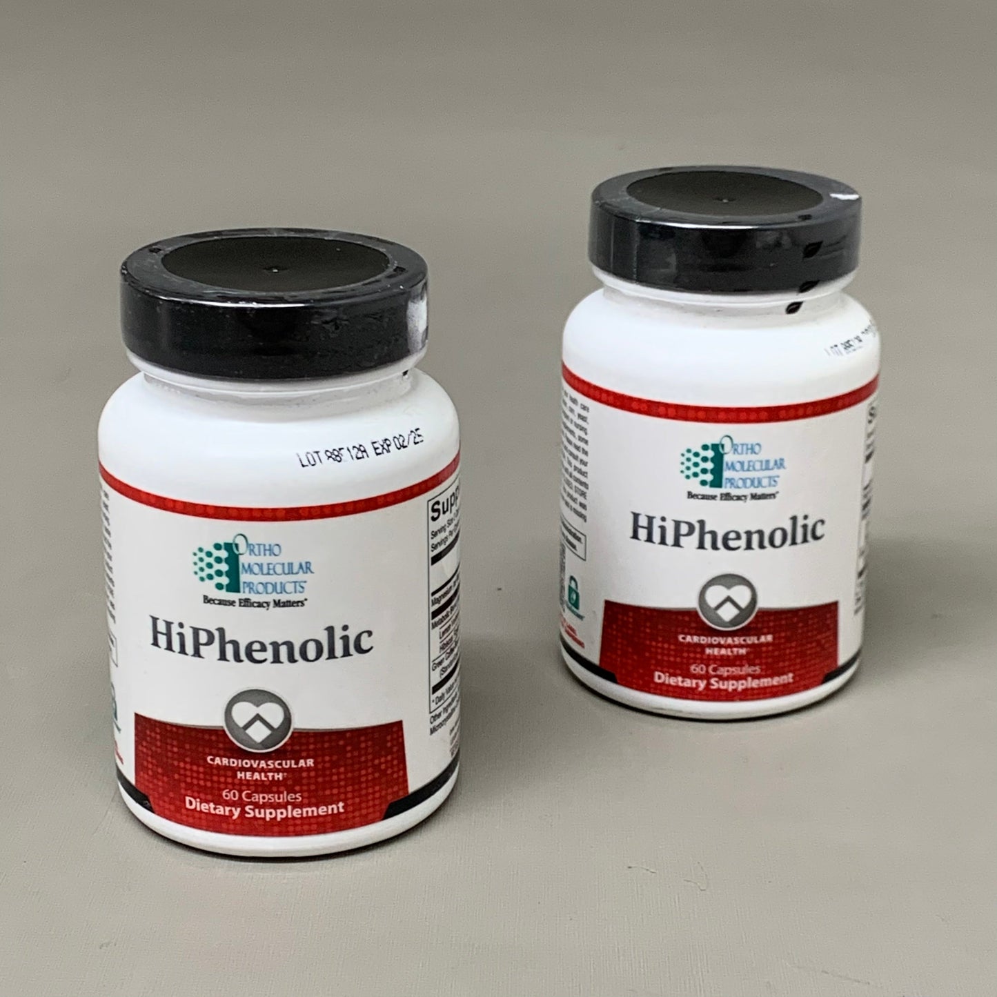 ZA@ ORTHO MOLECULAR(2 PACK,60 CAPSULES EACH) HiPhenolic Cardiovascular Health BB2/25 C