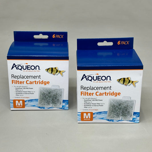 Aqueon (2 Boxes 6 Filters in each) Replacement Filter Cartridges Medium