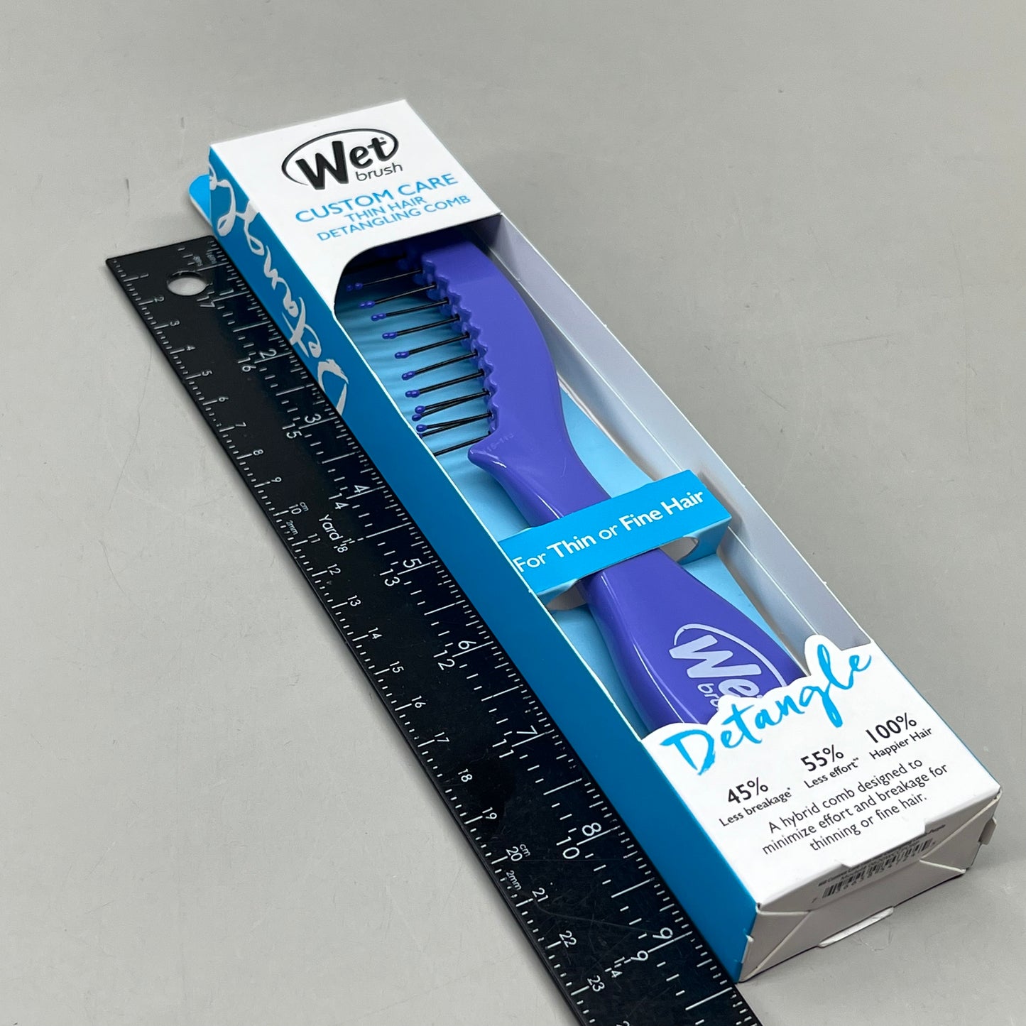 WET BRUSH (2-PACK!) Custom Care Thin Hair Detangling Comb Purple 0620WCCPURP