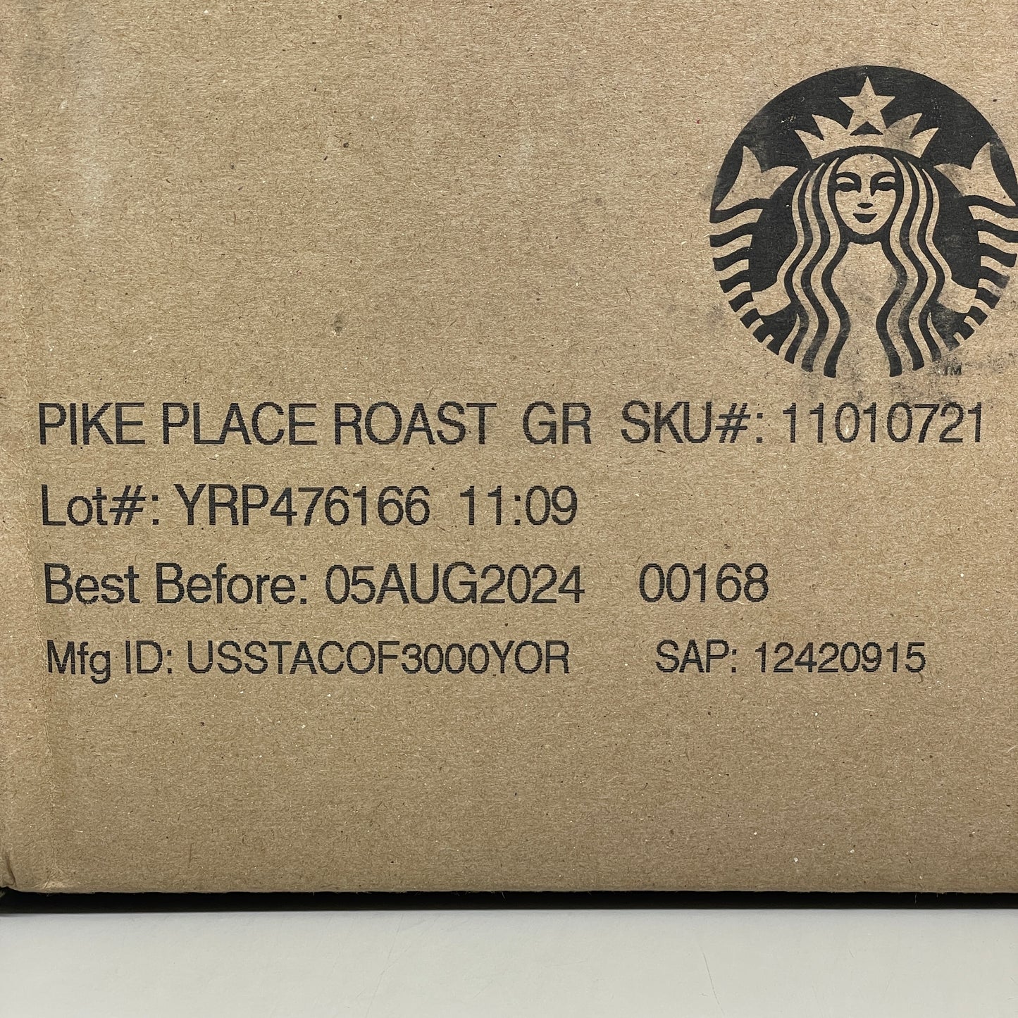 ZA@ STARBUCKS (32 PACK) Pike Place Roast Coffee 5 oz 08/24 (AS-IS)