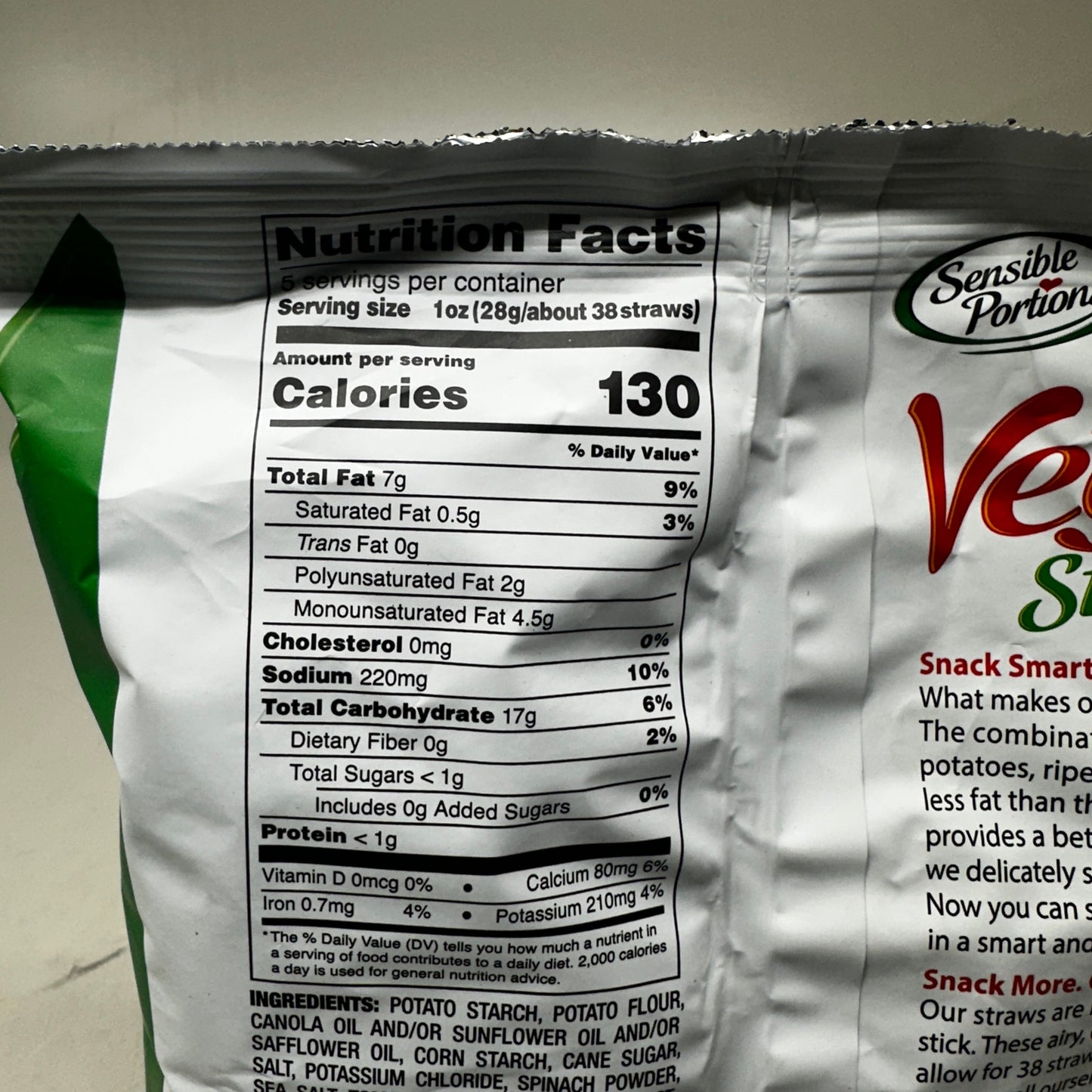 ZA@ SENSIBLE PORTIONS 9 PK! Garden Veggie Straws 5oz Bags BB 08/24 F