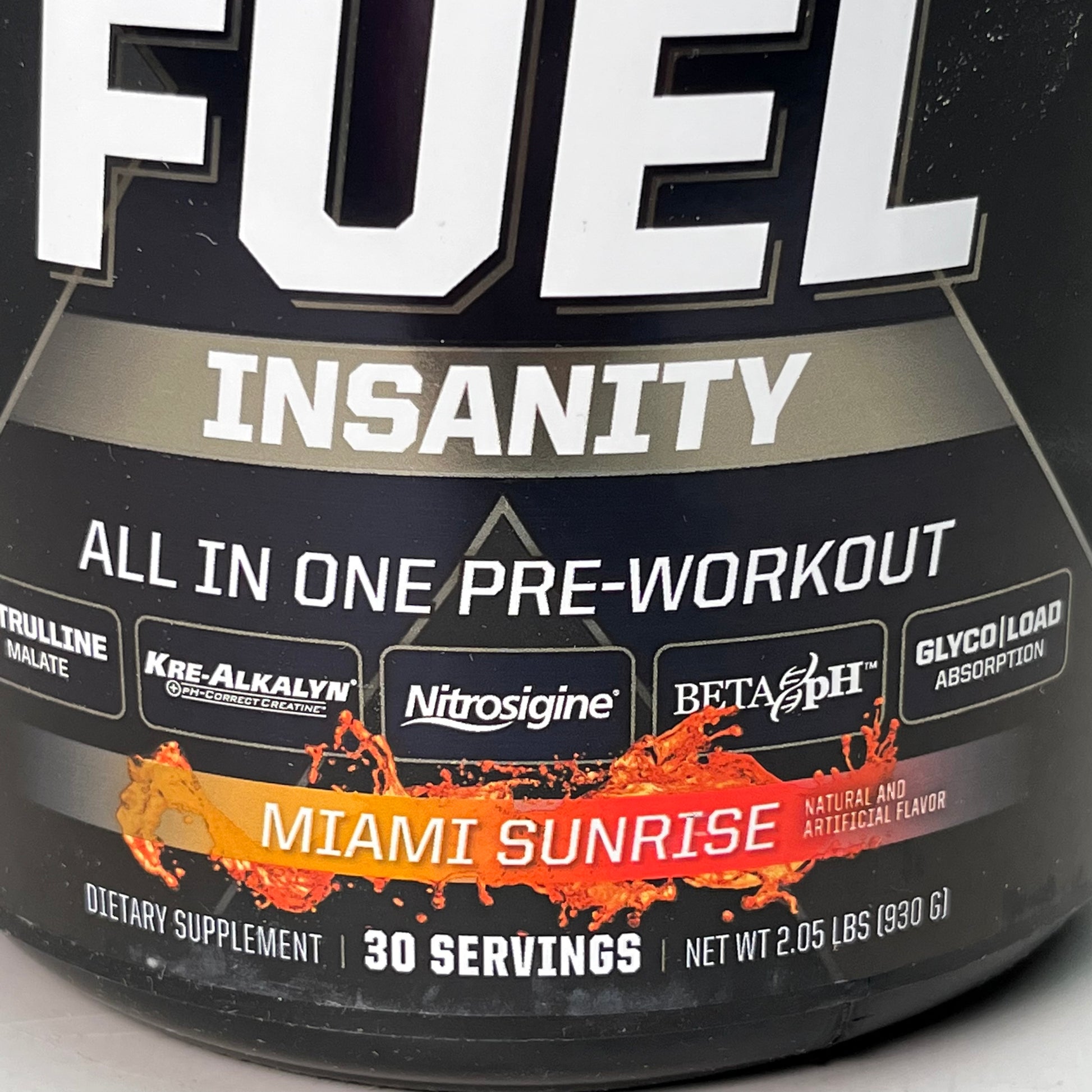PMD Ultra Pump Fuel Insanity PreWorkout Miami Sunrise 930g Black Exp