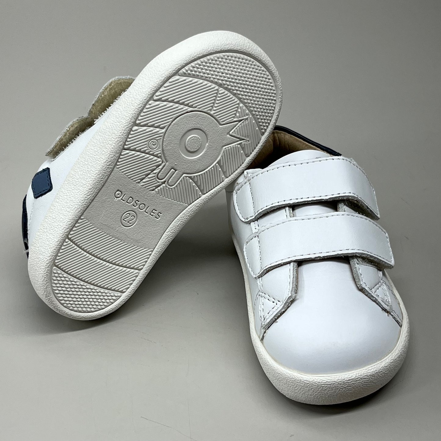 OLD SOLES Fullhouse Boys & Girls Leather Shoes Kid's Sz 5 EU 21 Snow / Indigo / Navy #5082