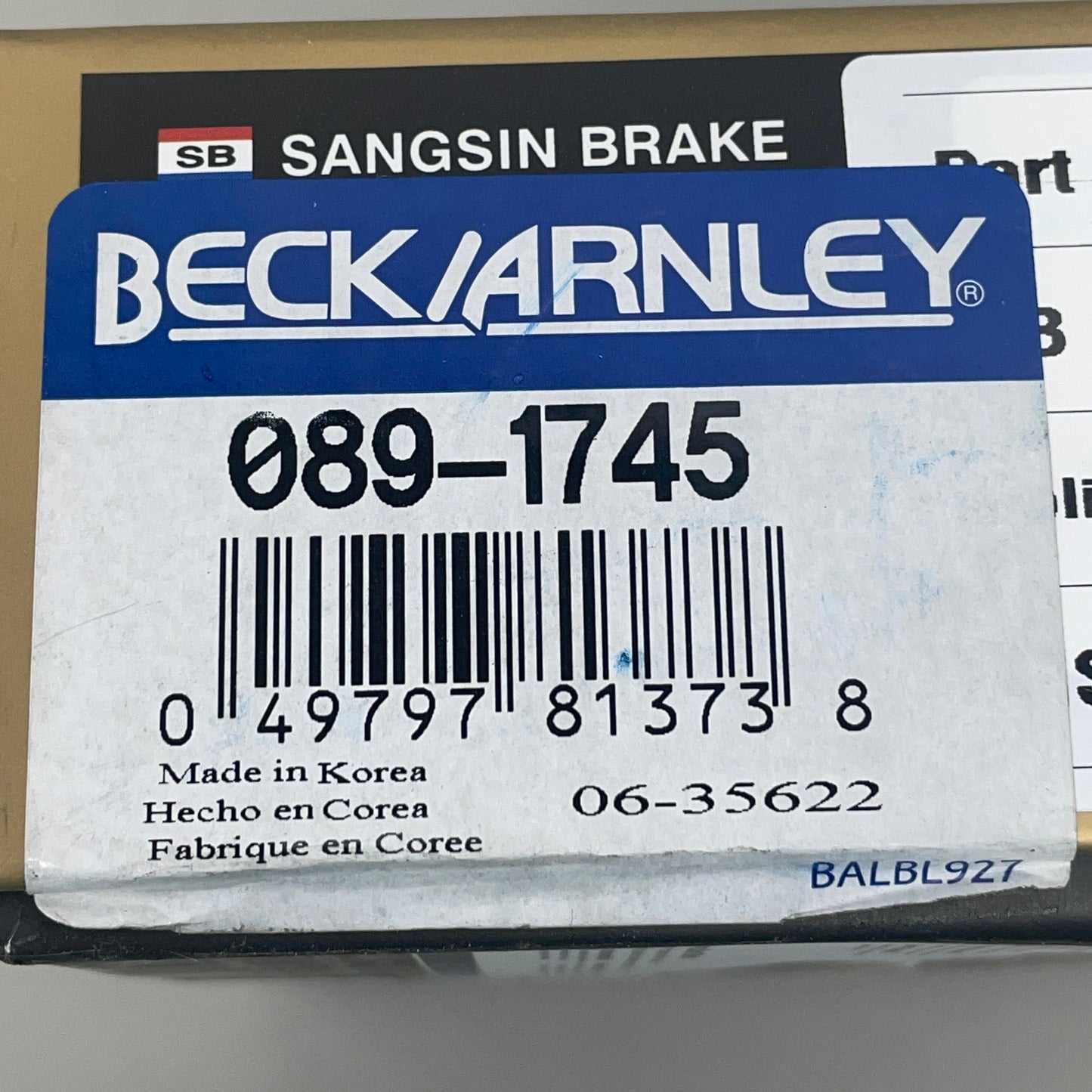 BECK ARNLEY Disc Brake Pad Ceramic for Hyundai and Kia Vehicles 089-1745