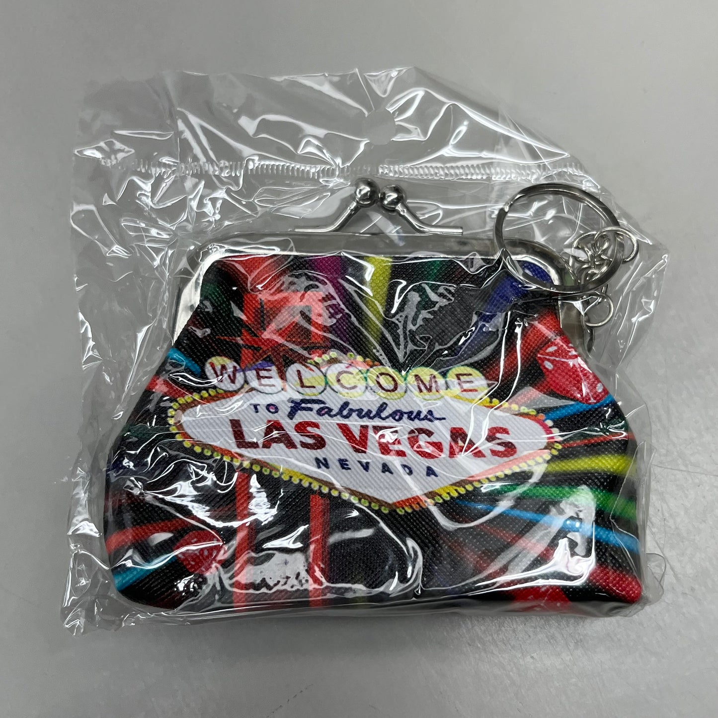 LAS VEGAS 3-PACK! Welcome to Fabulous Las Vegas Coin Purse Souvenirs 4" x 4" Black