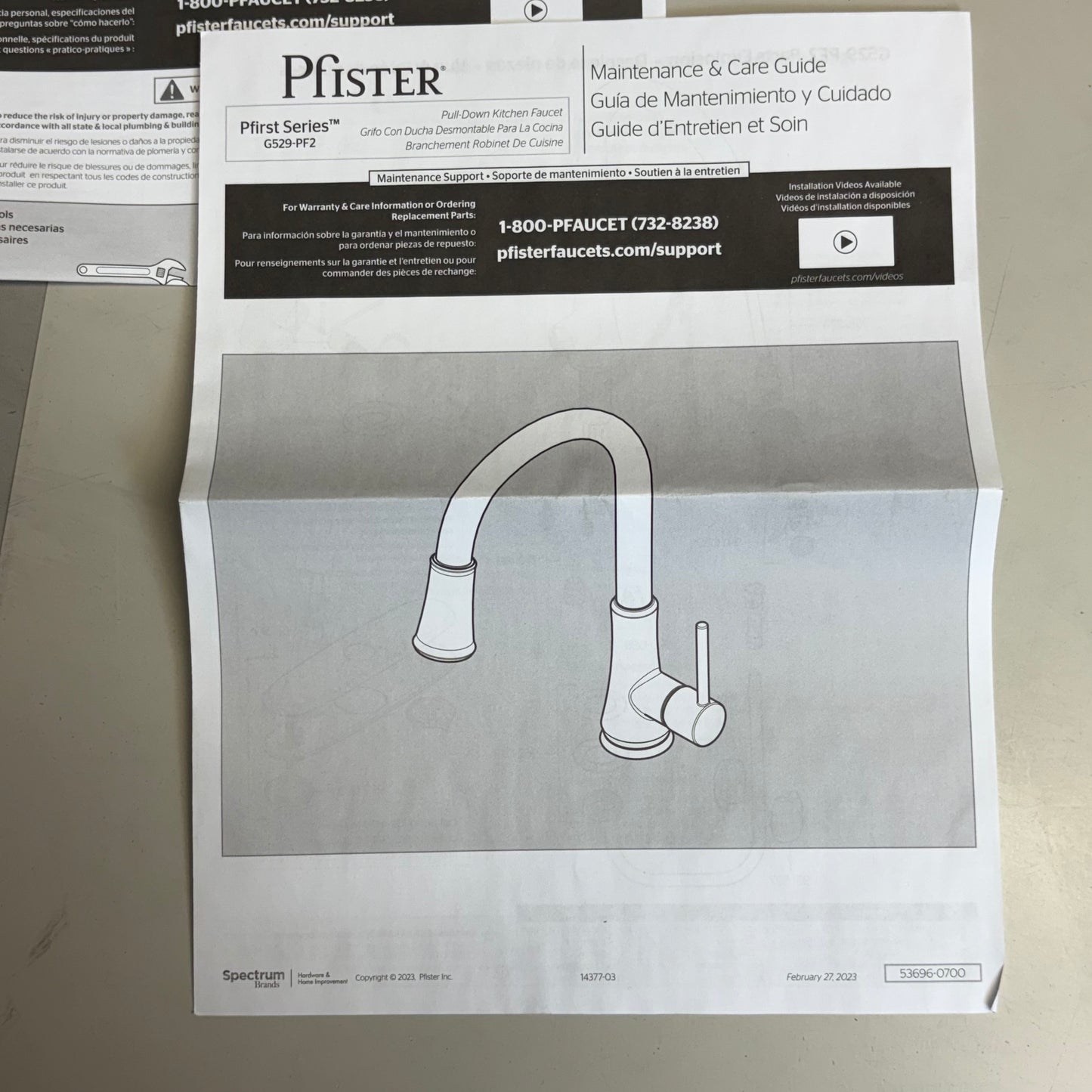 PFISTER Pull-Down Kitchen Faucet Pfirst Series G529-PF2C