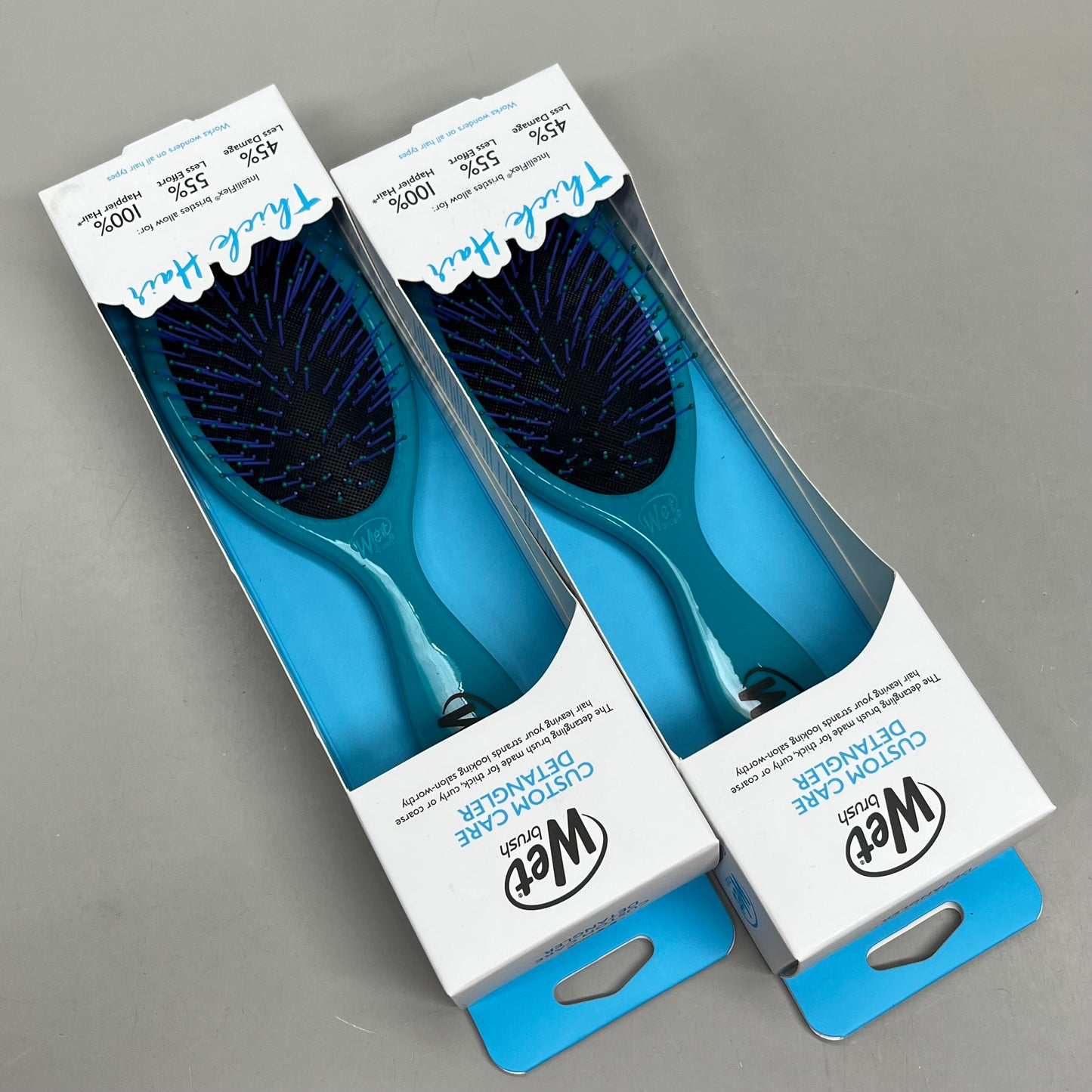 WET BRUSH (2 PACK) Custom Care Detangler Brush-Thick Hair Teal GYSPB830CCTH