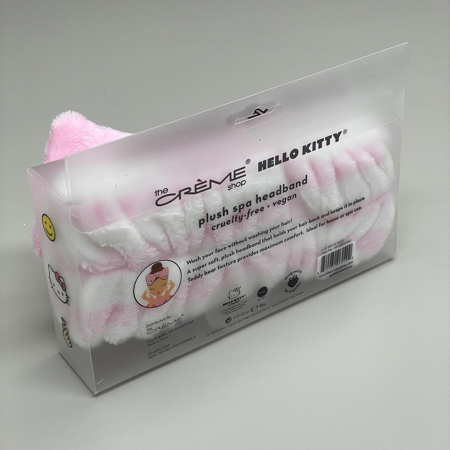 THE CRÈME SHOP (2 PACK) Sanrio Hello Kitty Plush Spa Headband Pink Stripe HKHBP6040