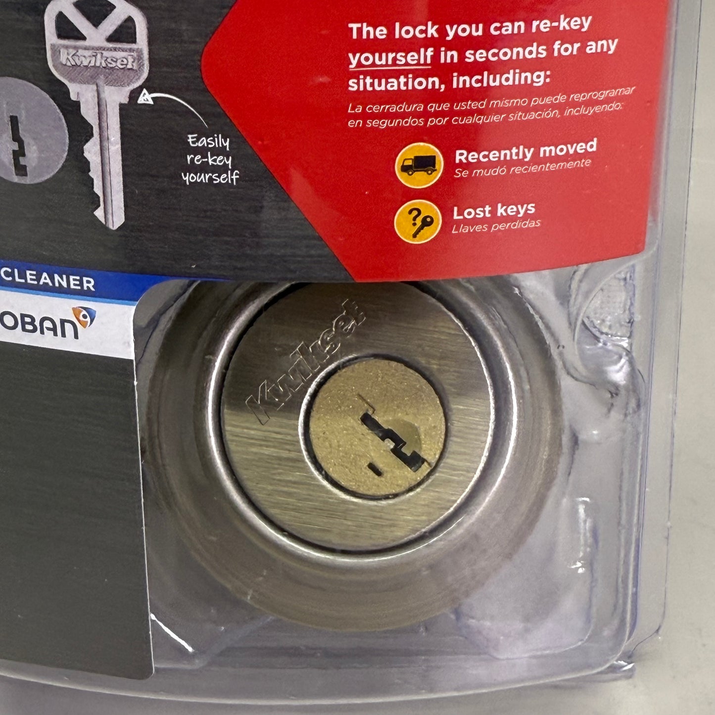 KWIKSET Deadbolt w/ Smartkey Keyed One Side Satin Brass Finish 92580-033