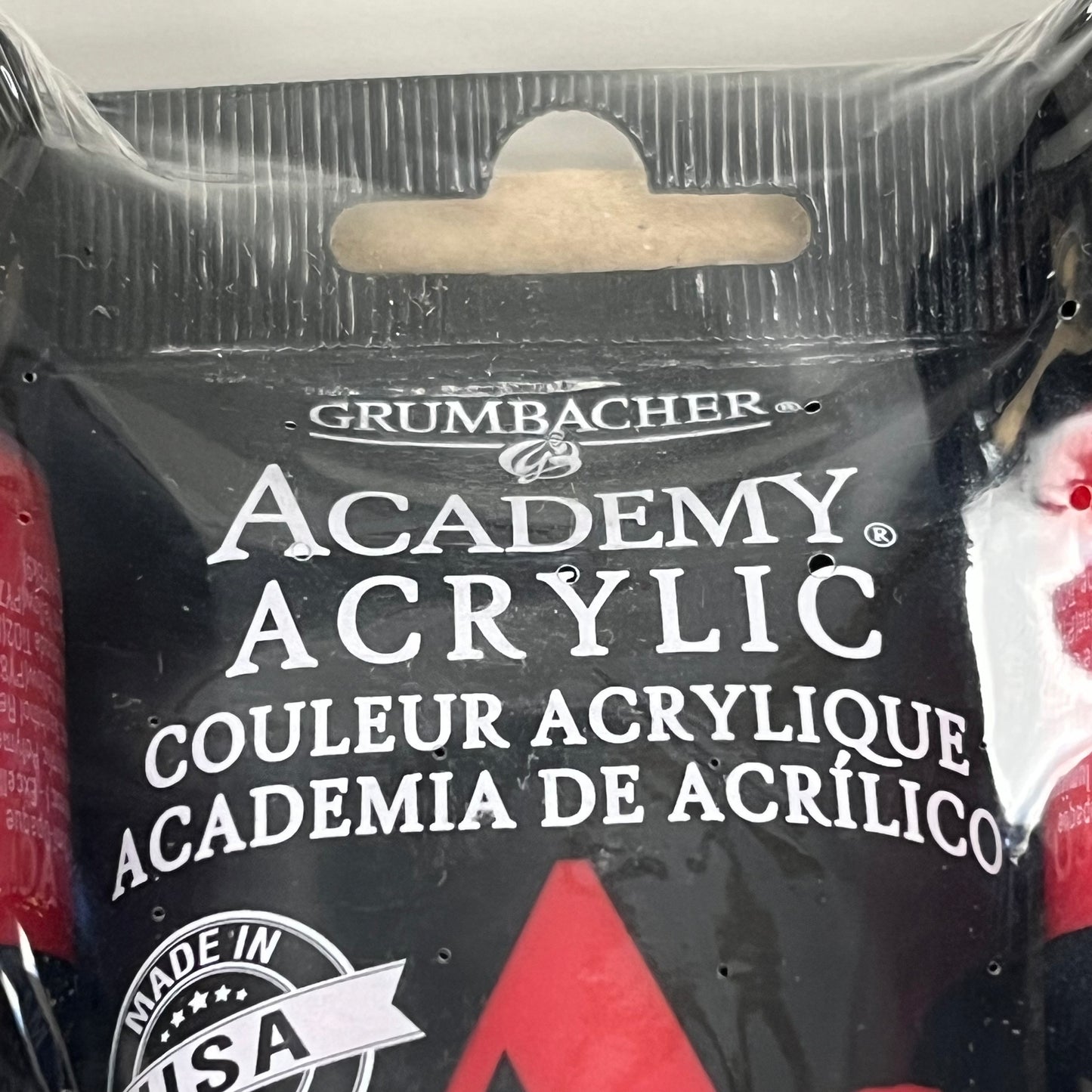 GRUMBACHER 3-PACK! Academy Acrylic Cadmium Red 2.5 fl oz / 75 ml C029P (New)