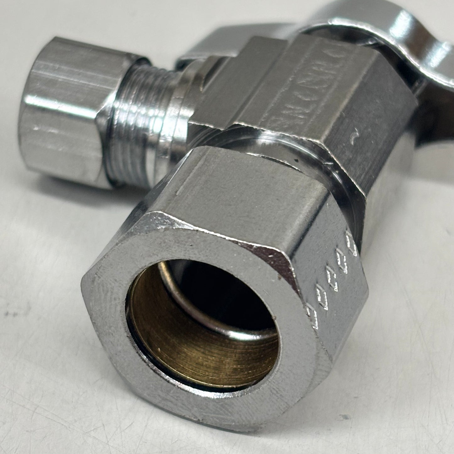 BRASSCRAFT 1/4 Turn Angle Ball Stop 1/2" NOM COMP In X 3/8" OD COMP Out KTCR19XC