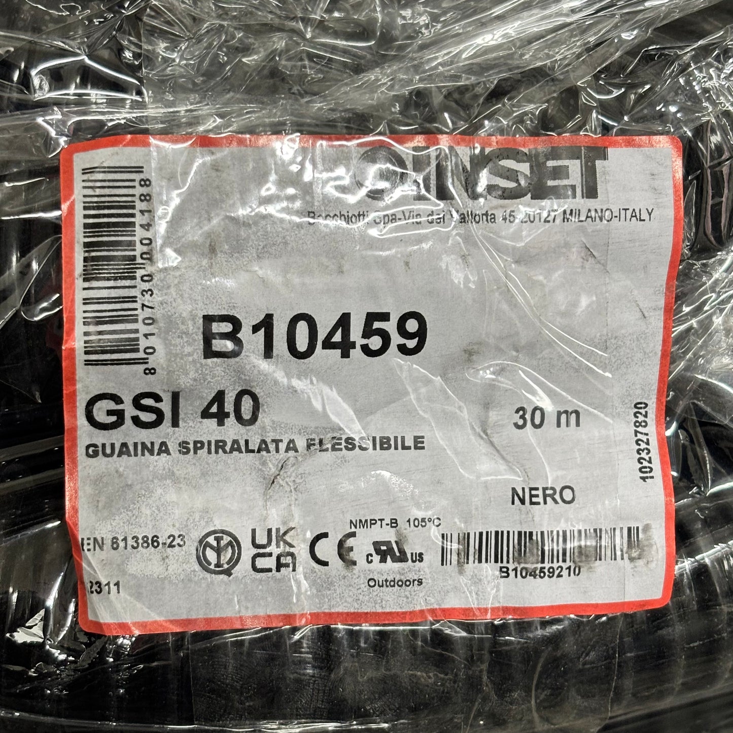 INSET GSI 40 Self-Extinguishing Flexible Spiral Sheath 30 Meters 2311 B10459