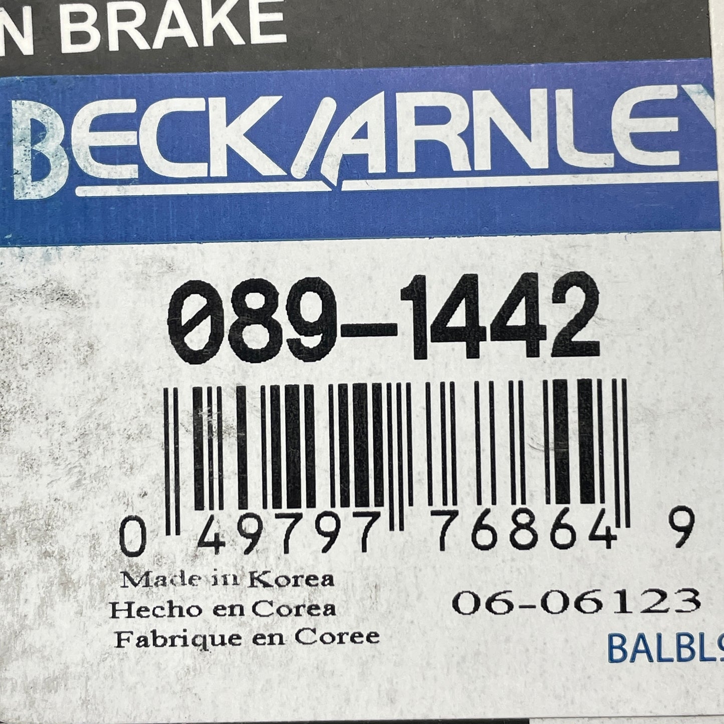 BECK ARNLEY Disc Ceramic Brake Pad for Acura Honda & Isuzu 089-1442