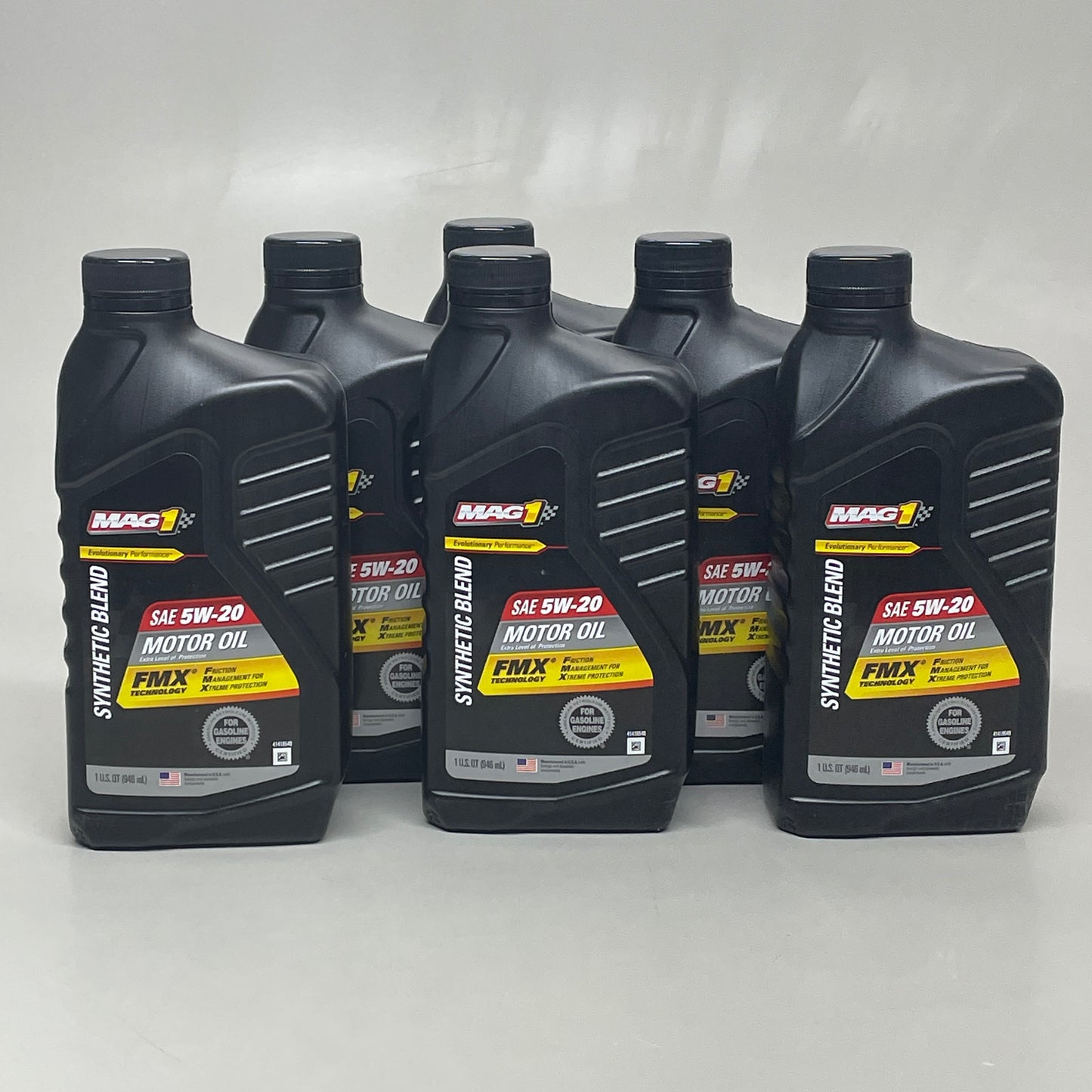 ZA@  MAG1  (6 PACK) Synthetic Blend SAE 5W-20 Motor Oil 1 QT BB 10/2025