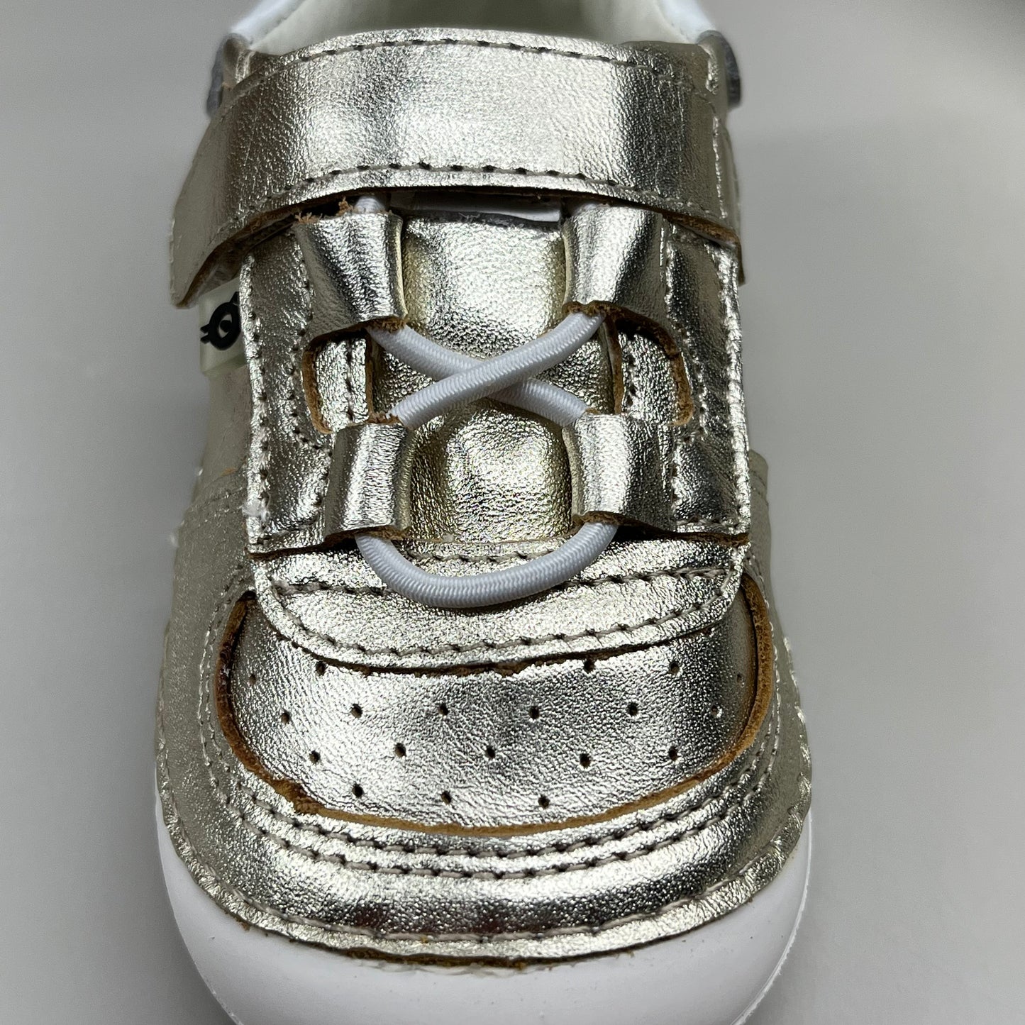 OLD SOLES Baby Rebel Pave Leather Shoe Sz 21 US 5 Gold/White #4090