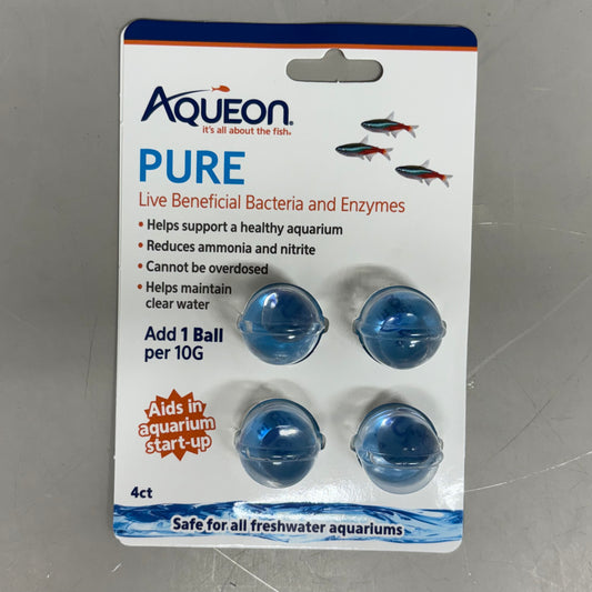 AQUEON (6 PACK, 4 CT.) Pure Live Beneficial Bacteria and Enzymes Balls For Fish