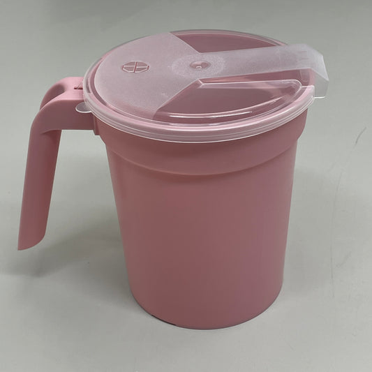 MEDEGEN MEDICAL PRODUCTS (100 PK) Bedside Pitcher w/ Straw Port & Lid Rose 28 oz H222-10