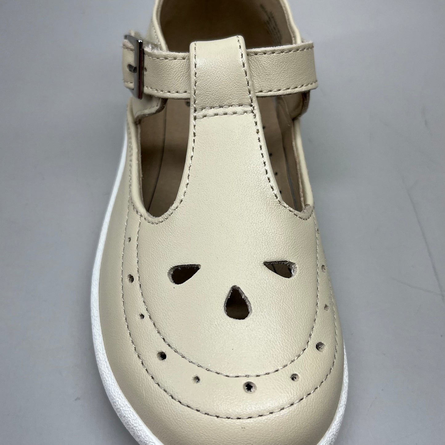 OLD SOLES Royal Adjustable T Strap Leather Shoe Kid's Sz 29 US 12 Cream #5011