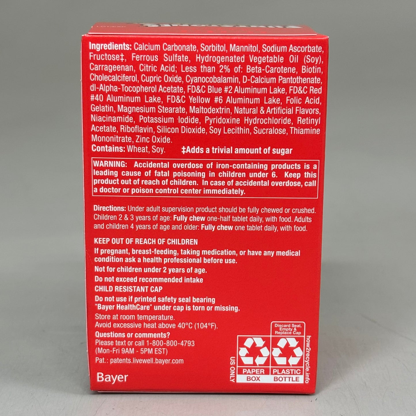 ZA@ BAYER (3 PACK, 90 TABLETS EACH) Flintstones Complete Multivitamin Kids BB 08/25 E