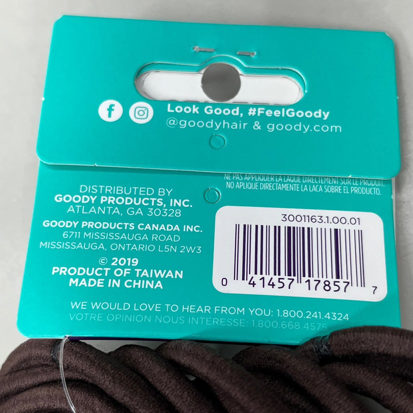 GOODY 3 Sets of 15! Super Stretch Elastic for Natural/Thick Hair 45 CT Brown 3001163 (New)